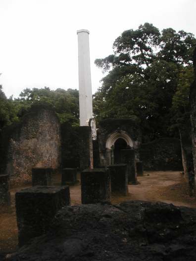 Mnarani 13th century coral rock ruins and minaret